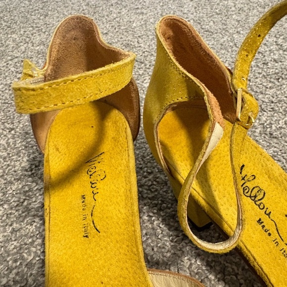 Vintage Italian Leather Yellow and Orange Pumps Size 9 - Picture 6 of 16